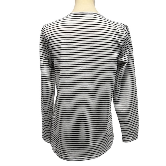 Savanna Jane Striped V Neck Embroidered Floral Long Sleeve Top - Picture 6 of 10